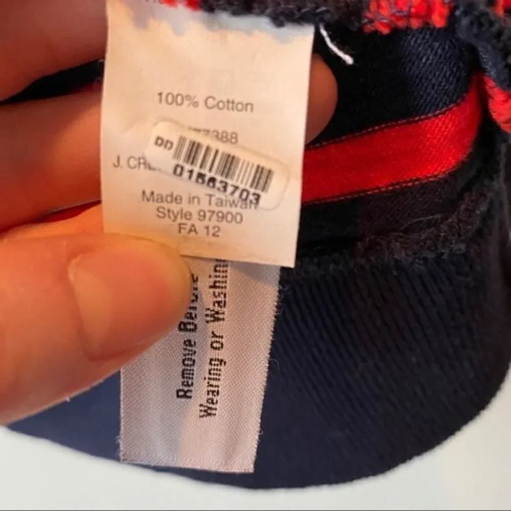 J. Crew Tortoise Button Stripe Pullover S